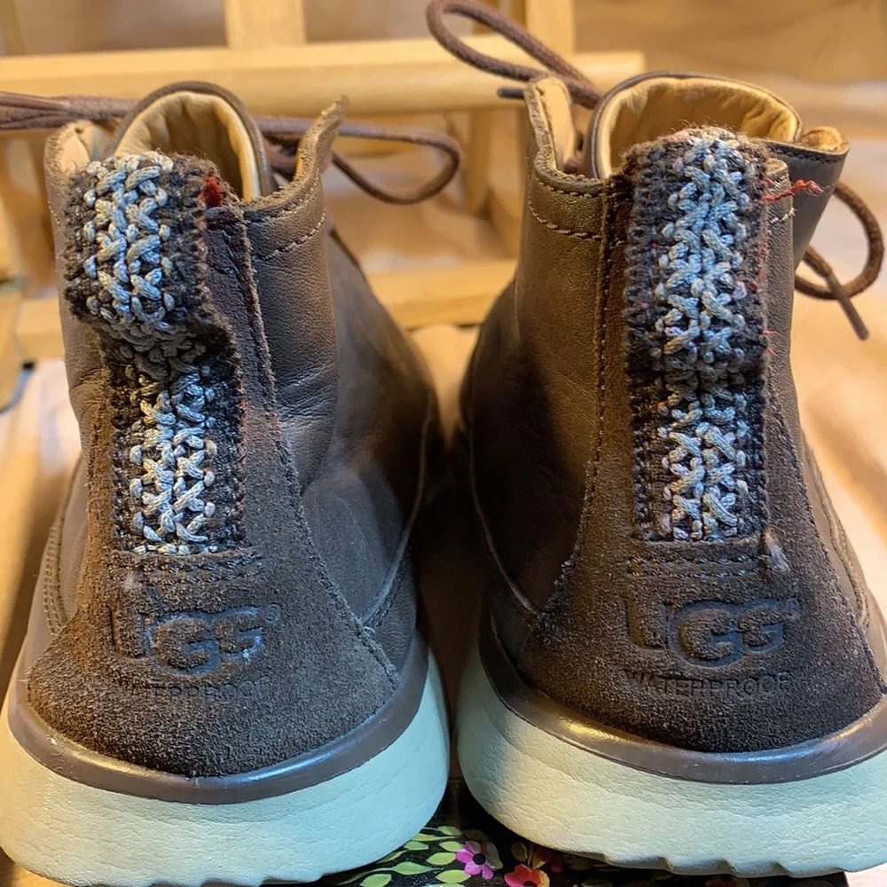 UGG soft glove leather waterproof lace up shoes
